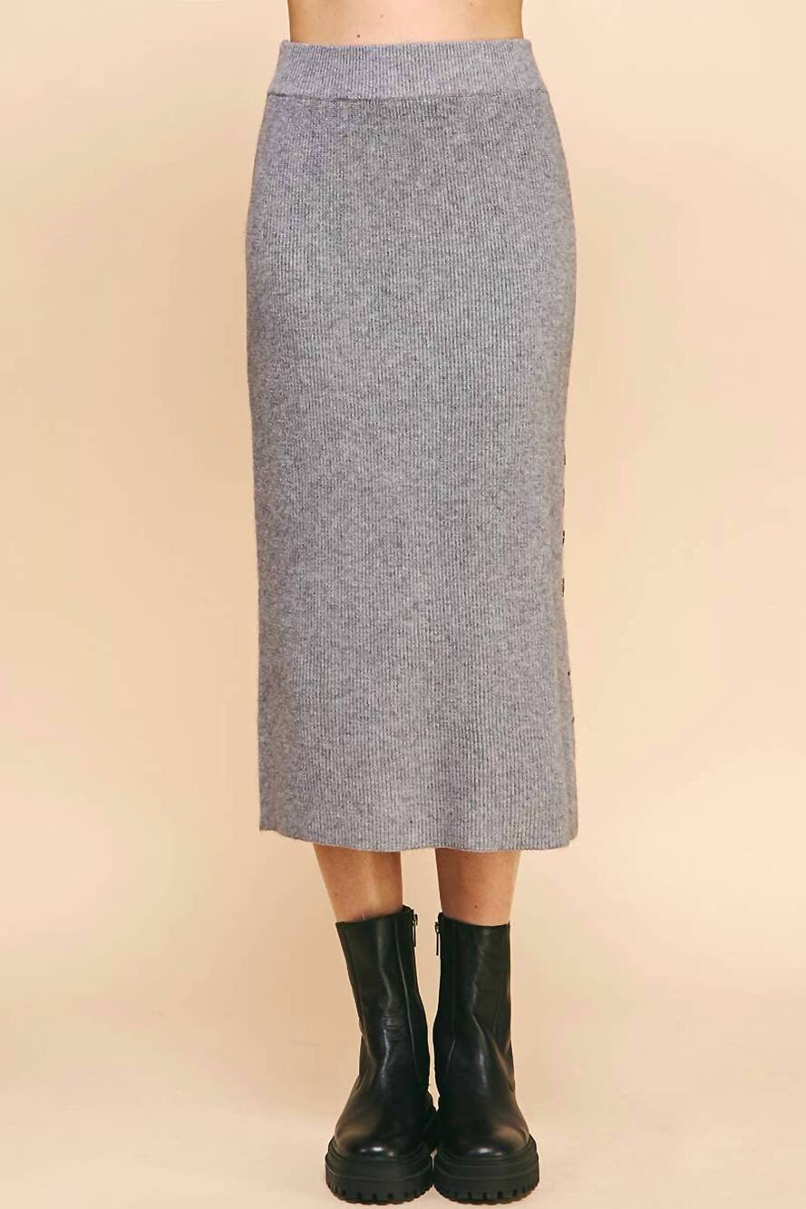 NEW PINCH ribbed sweater maxi skirt in grey
